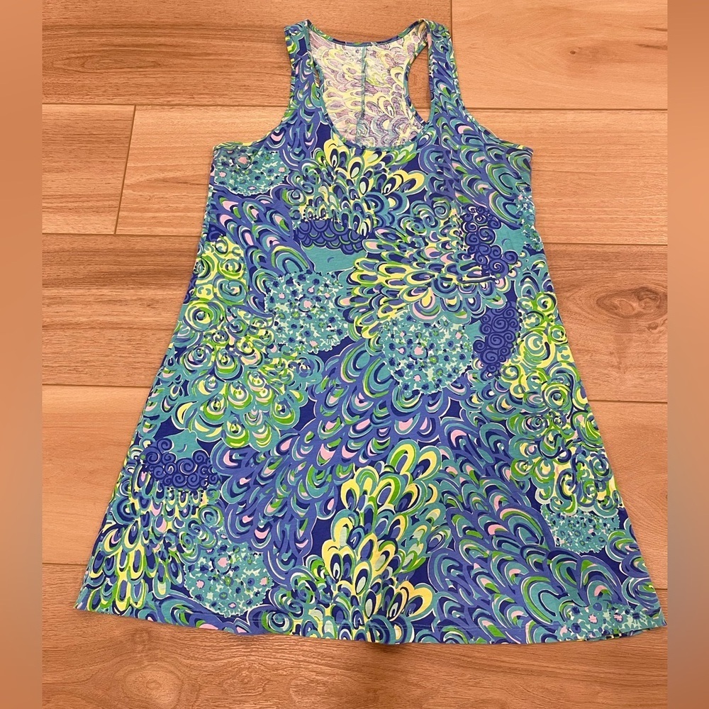 LILLY PULITZER Lilly’s Lagoon Melle Racerback Tank Dress Size L Large
